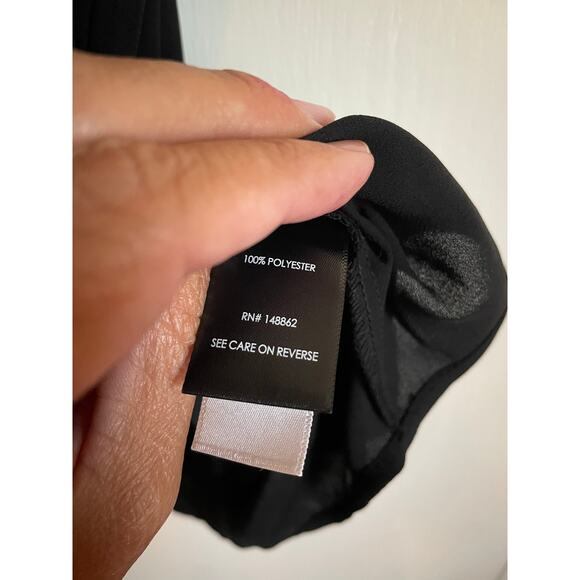 Torrid black tan sheer short tulip sleeve top lightweight blouse solid Size 2X - Picture 8 of 9